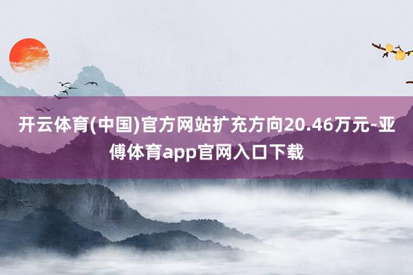 开云体育(中国)官方网站扩充方向20.46万元-亚傅体育app官网入口下载