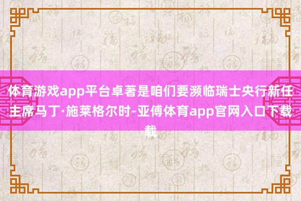 体育游戏app平台卓著是咱们要濒临瑞士央行新任主席马丁·施莱格尔时-亚傅体育app官网入口下载